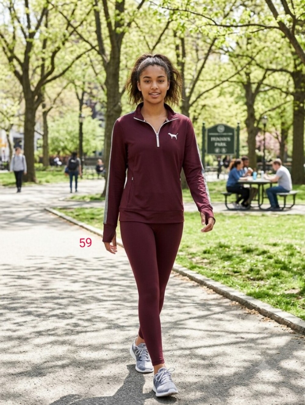 PINK Victoria’s Secret Ultimate Women’s 1/4 Zip Mock Neck Pullover Burgundy L